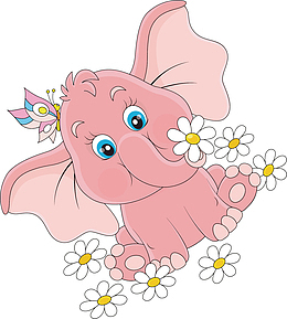 矢量图粉色的大象