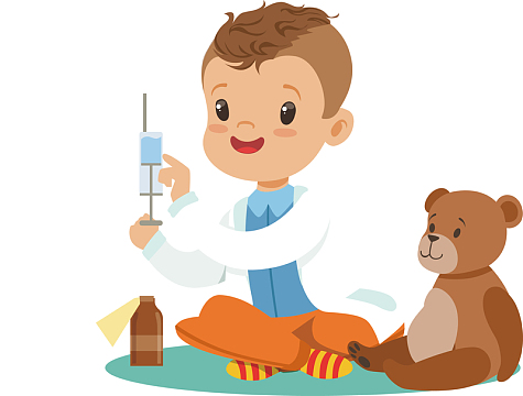 给小熊打针的宠物医生