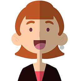 扁平化女性人物设计矢量图