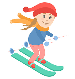 卡通版滑雪运动员