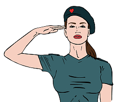 矢量卡通女性军人