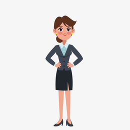 卡通年轻的女人