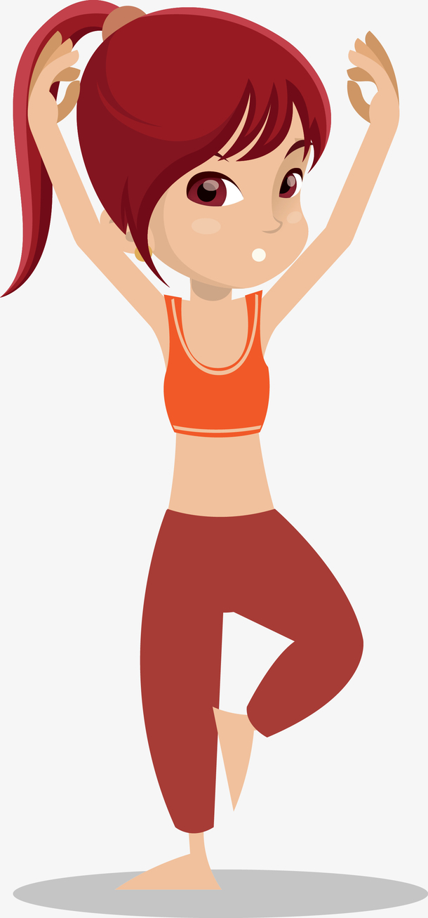 瑜伽动作矢量素材图