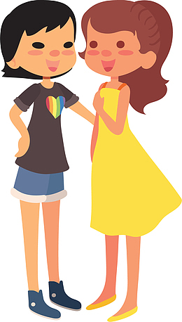 开心见面的女性朋友