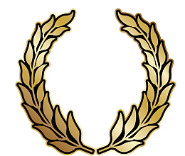 金色黑边树叶徽章图标设计元素