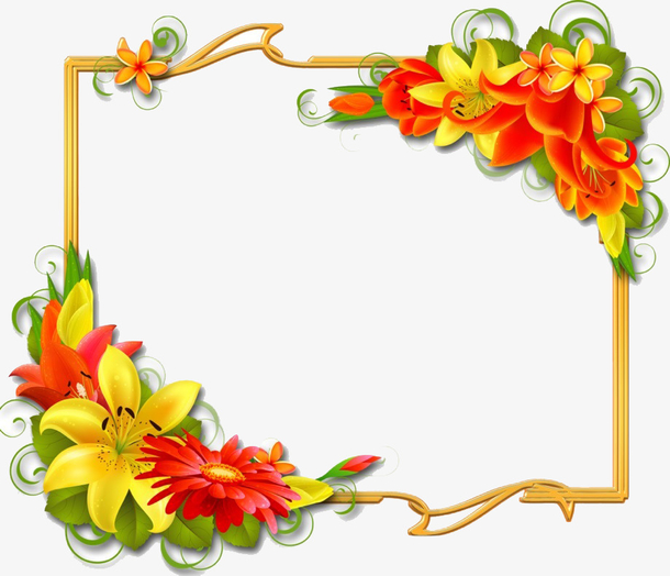 彩色花纹装饰边框