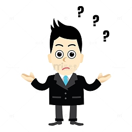 卡通穿西装男士的困惑