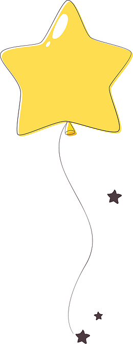 儿童节橙色星星气球