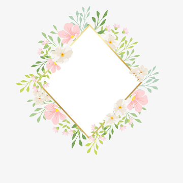 创意花卉装饰菱形框架矢量