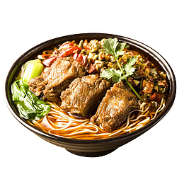 一碗热腾腾的红烧排骨面
