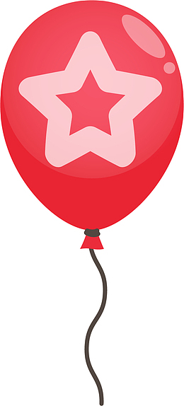 儿童节红色星星气球