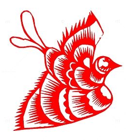 鸽子窗花红色剪纸飞鸟湿地日中国