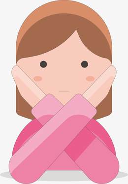 矢量图坚定拒绝的女孩