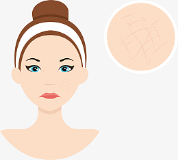 皮肤干裂卡通女孩