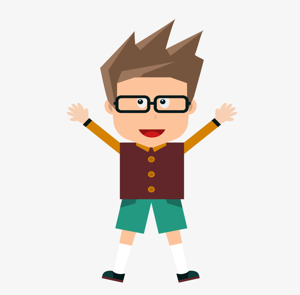 张开双臂的眼镜男生