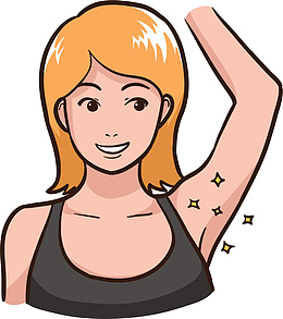 美容院去腋毛卡通女孩