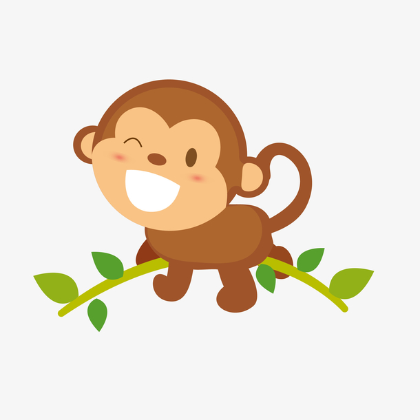 猴子爬树矢量图图片