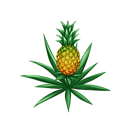 绿色菠萝树矢量图