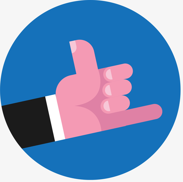 蓝色背景矢量手势