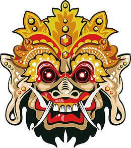 矢量部落民族图腾面具图案