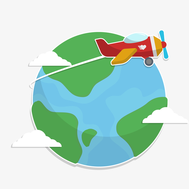 蓝色圆形地球贴纸