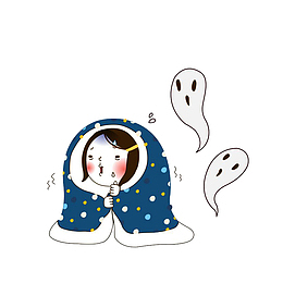 冬天，缩成团，冷得发抖的女孩