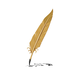 灰色纹理羽毛文具元素