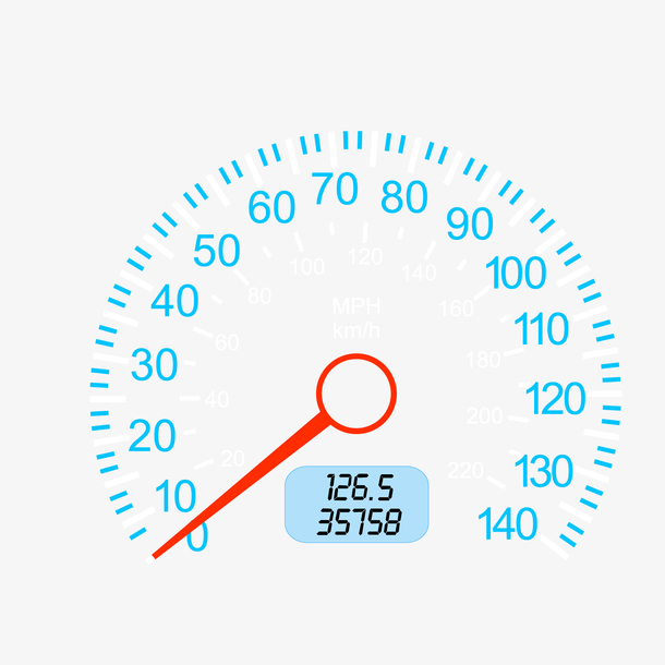 蓝色卡通仪表盘矢量图