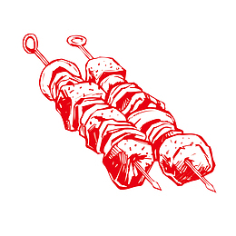 手绘肉串设计素材