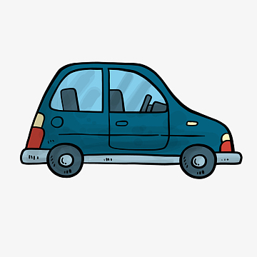 蓝色卡通汽车侧面