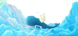 蓝色唯美大海鲸鱼背景