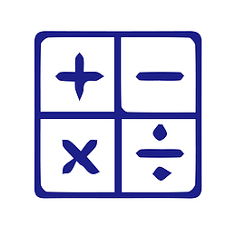 蓝色数学符号矢量图