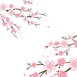 矢量卡通粉色唯美腊梅