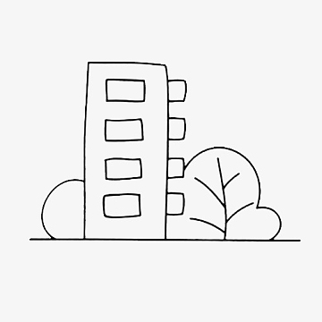 一幢楼房侧面简笔画