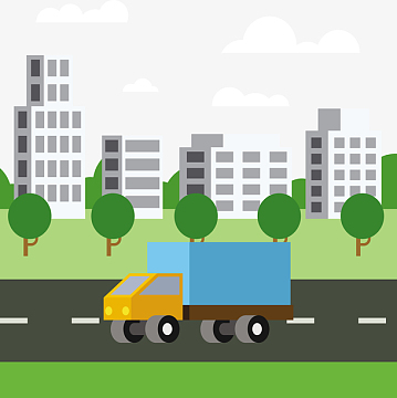 城市楼房与路边环境