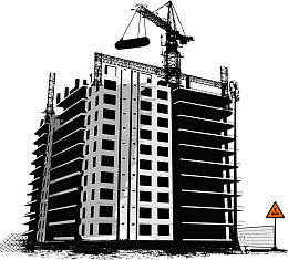 矢量手绘楼房建造