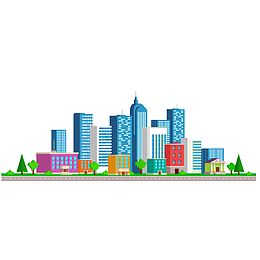 一些蓝色现代化建筑