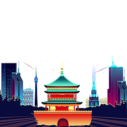 上海进博会炫彩宣传画免抠图