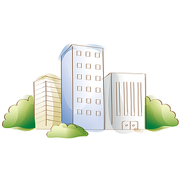 矢量卡通手绘建筑素材