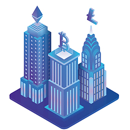 蓝色现代科技大楼