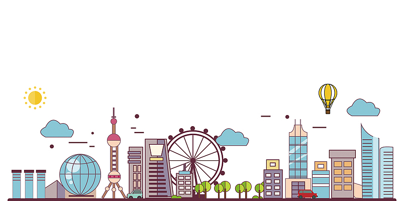 中国国际进口博览会海报素材城市