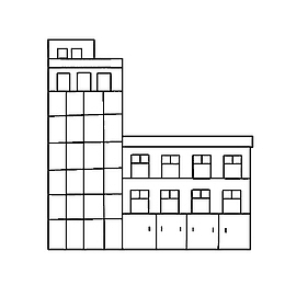 美丽的教学楼楼房简笔画