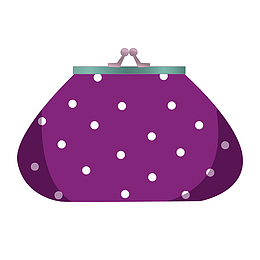 矢量紫色女士手包钱包