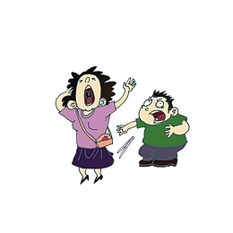 卡通漫画扒手行窃被发现