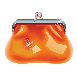 橘黄色女士手包钱包