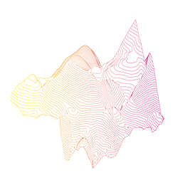 高低起伏的山峰线条