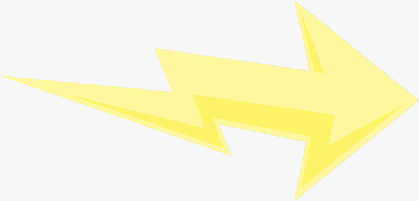 手绘黄色闪电箭头矢量素材