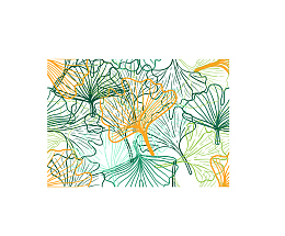 创意插画彩绘位图图形银杏叶线条