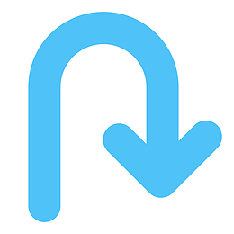 彩色创意蓝色弯曲箭头矢量素材