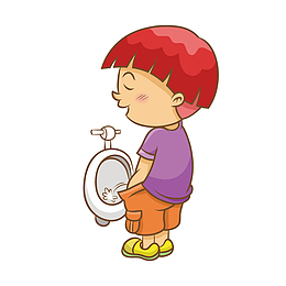 上厕所的男孩
